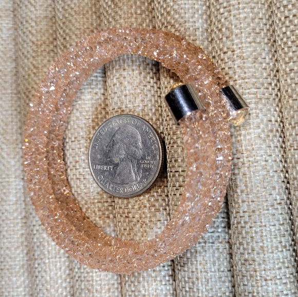 Pink & Turquoise Costume Jewelry Set Earrings, Beaded Bangle, Handmade Bracelet - Picture 7 of 9